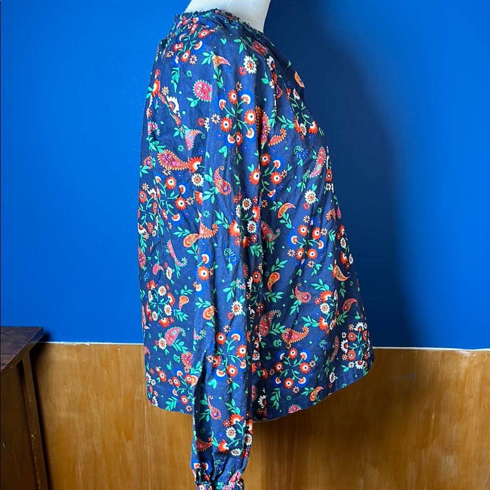 Floral Blue Women's Top - Picture 5 of 7